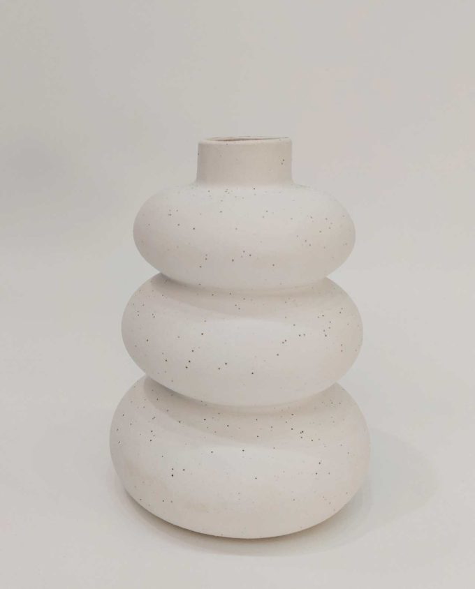 Vase White Ceramic "Loop" Height 17 cm