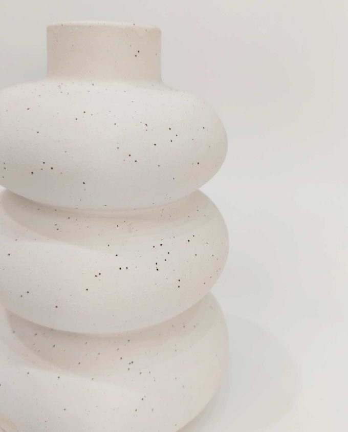 Vase White Ceramic "Loop" Height 17 cm