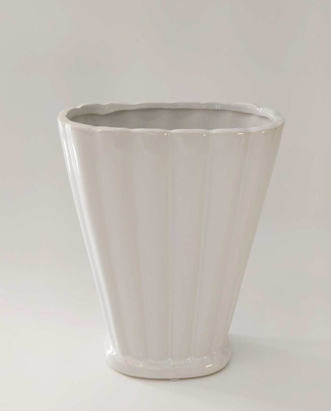 Ceramic White Vase Height 22 cm