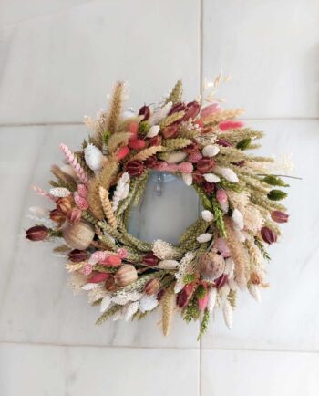 Wreath Dried Flowers Pastel Tones Diameter 35 cm