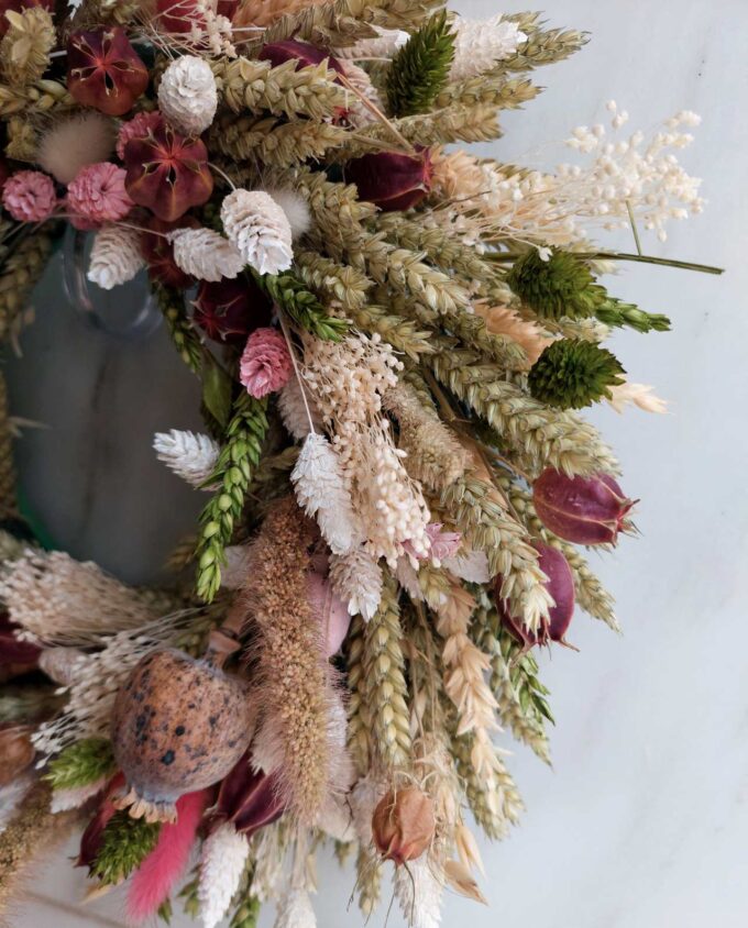 Wreath Dried Flowers Pastel Tones Diameter 35 cm