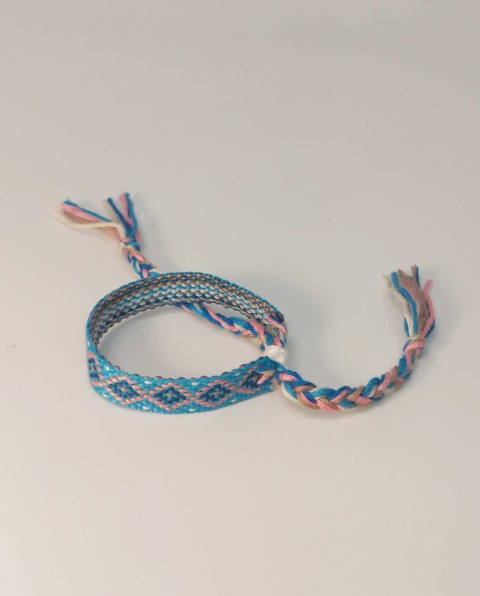 Bracelet Fabric Light Blue Pink