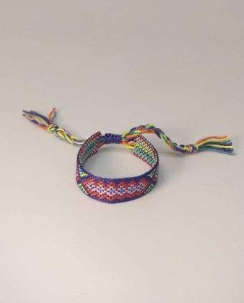 Bracelet Fabric Turquoise Purple Pink