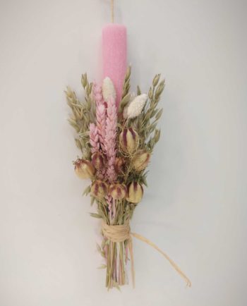 Easter Aromatic Pink Candle Dried Flowers