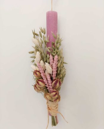 Easter Aromatic Pink Candle Dried Flowers