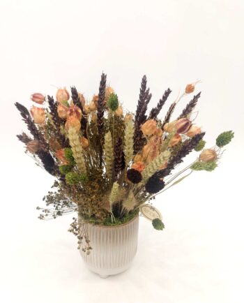 Dried Flowers Green Brown Arrangement Height 30 cm