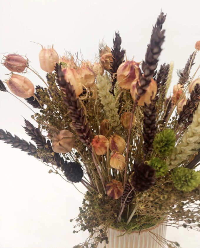Dried Flowers Green Brown Arrangement Height 30 cm