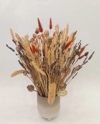 Dried Flowers Arrangement Orange Green Height 35 cm