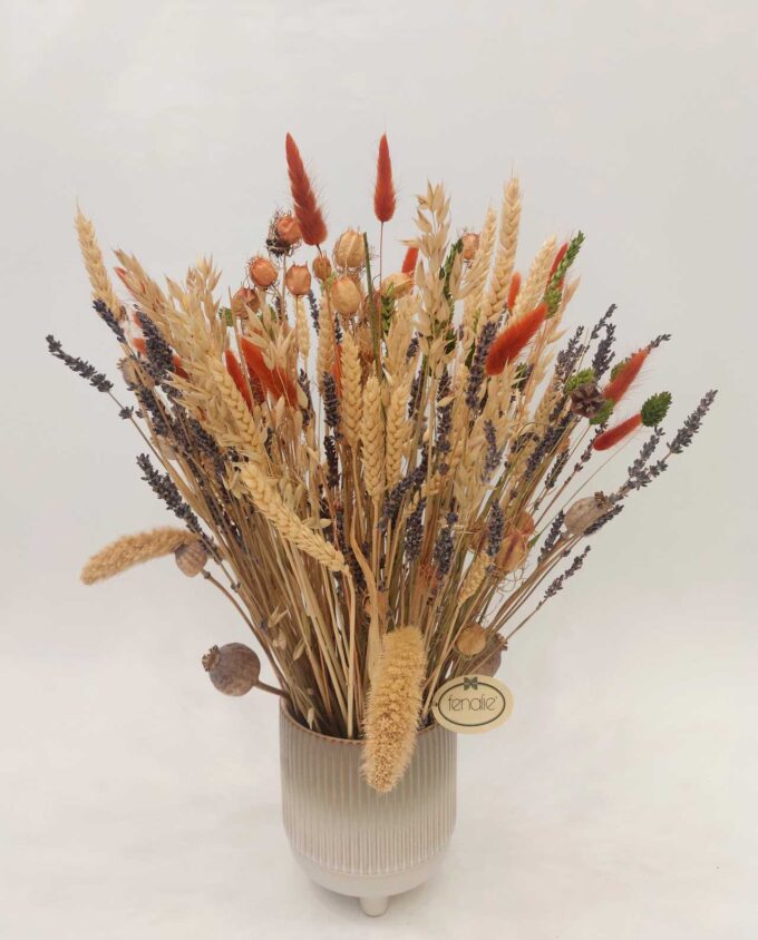 Dried Flowers Arrangement Orange Green Height 35 cm