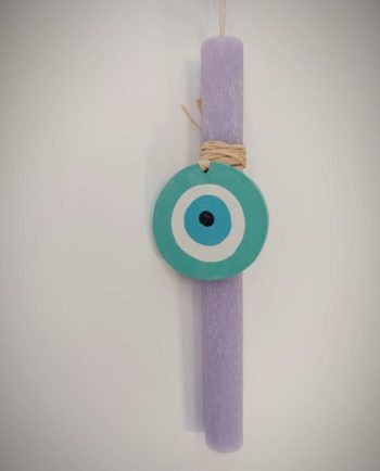 Easter Aromatic Lilac Candle Wooden Turquoise Evil Eye