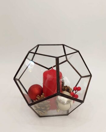 Lantern "Disco" Copper Antique Big Christmas Arrangement