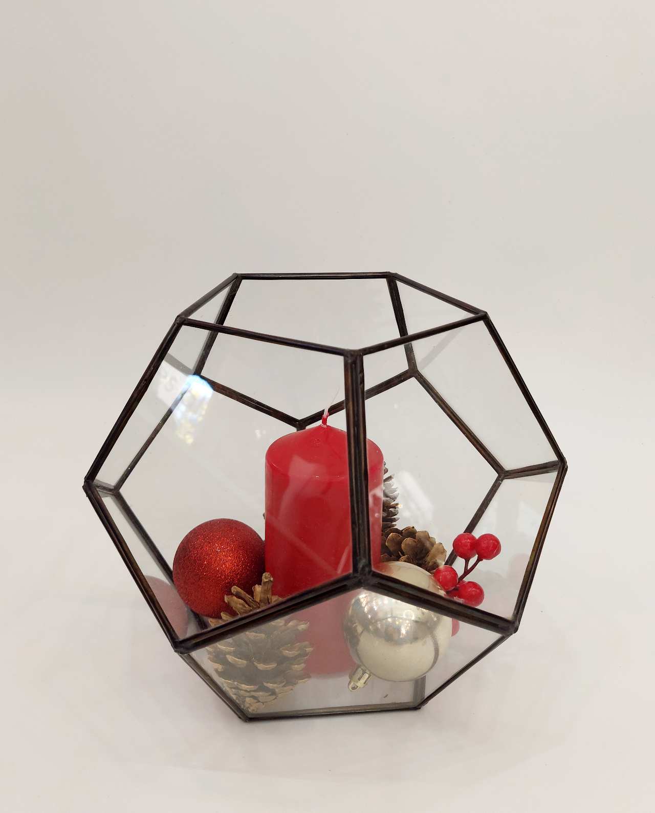 christmas-lantern-copper-big-arrangement-disco Lantern "Disco" Copper Antique Big Christmas Arrangement