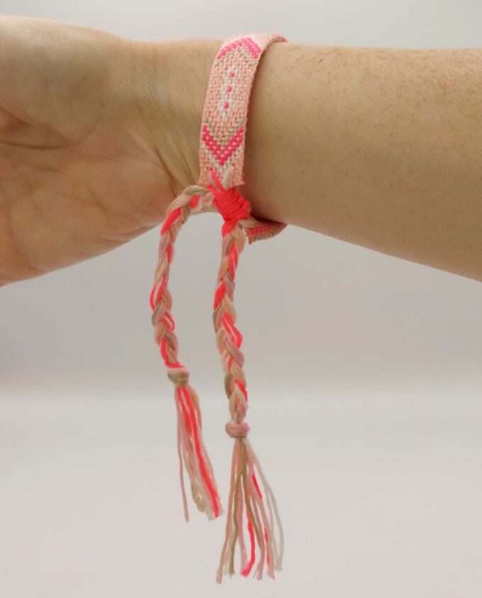 Bracelet Fabric Pink Fuschia