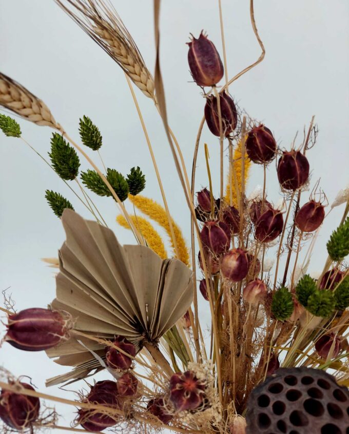 Dried Flowers Natural Yellow Arrangement Height. 55 cm
