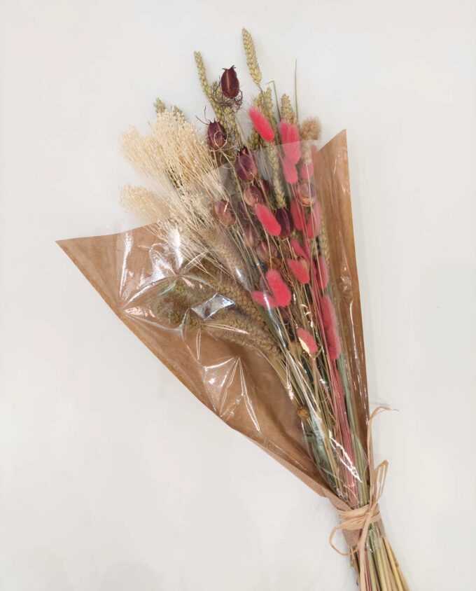 Dried Flowers Pink White Mix Bouquet