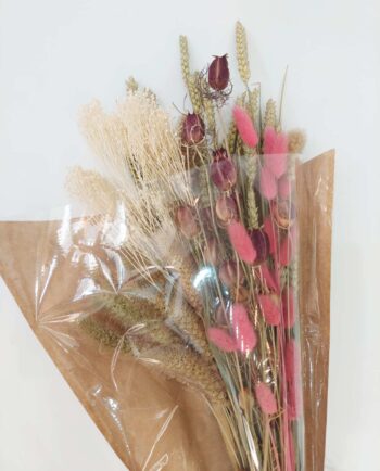 Dried Flowers Pink White Mix Bouquet
