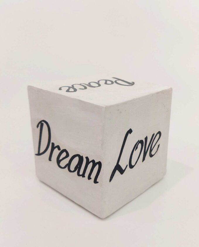 Cube Wooden Handmade Positive Vibes