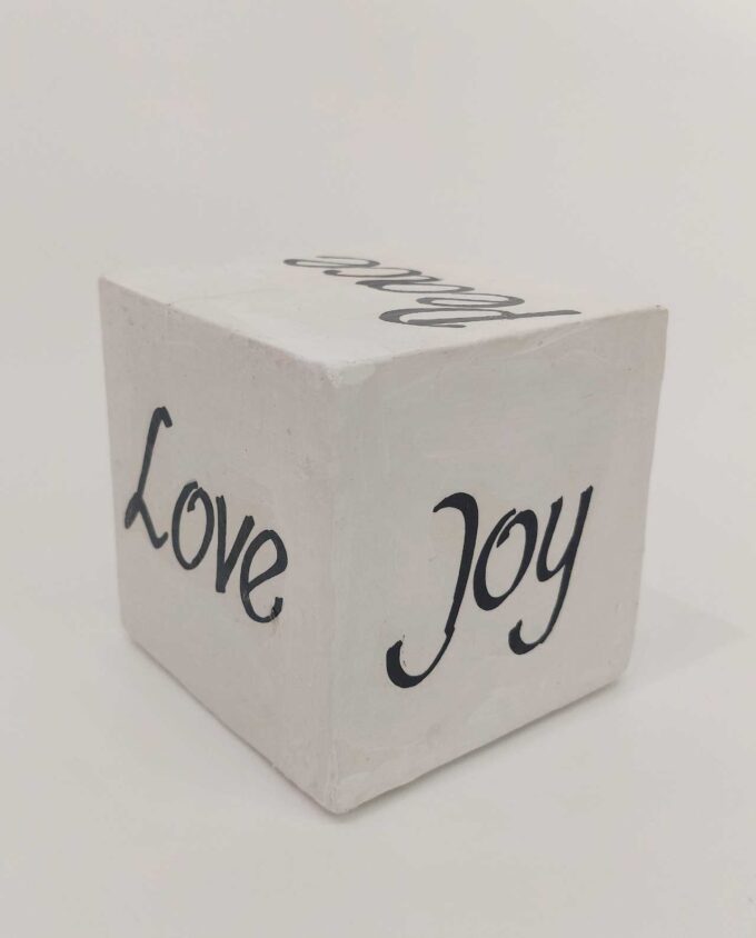 Cube Wooden Handmade Positive Vibes