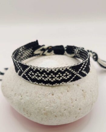 Bracelet Fabric Black White