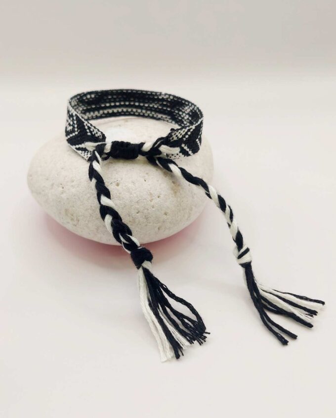 Bracelet Fabric Black White