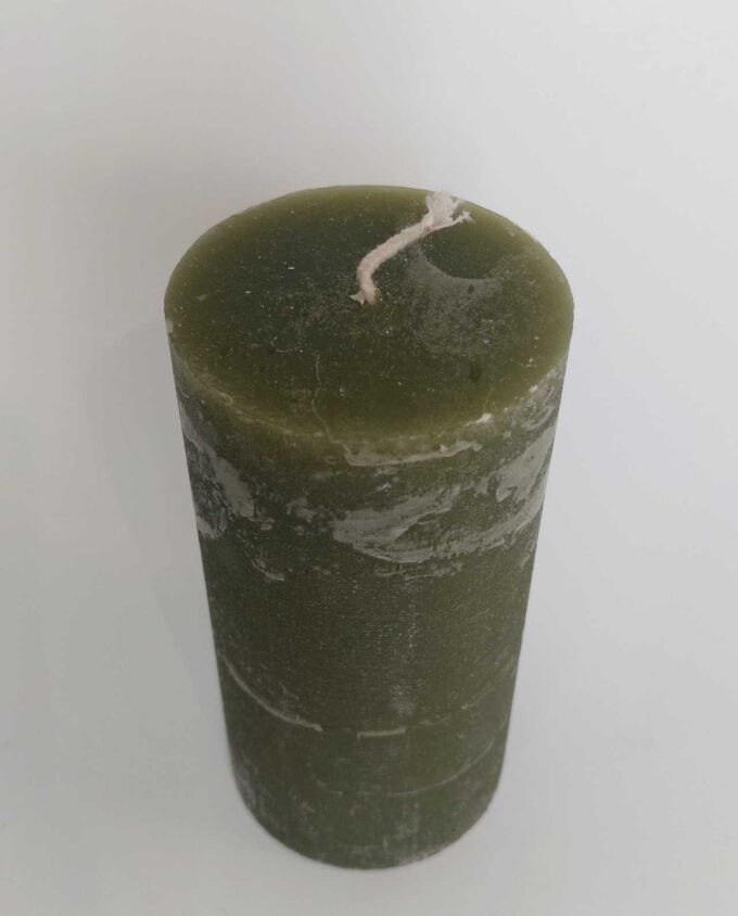 Candle Olive Pillar Aromatic Height 14 cm Diameter 7 cm