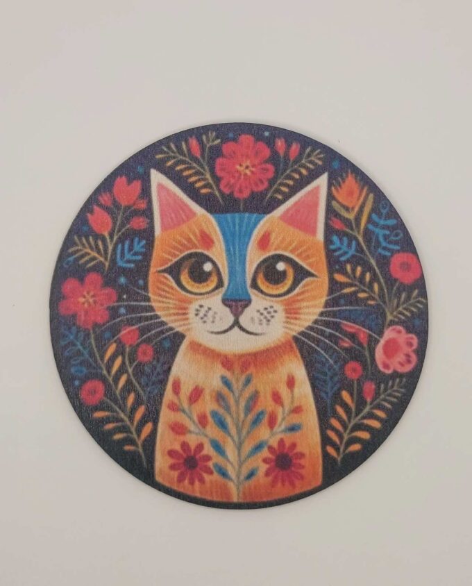 Coaster Wooden "Cat" Set 6 Pieces