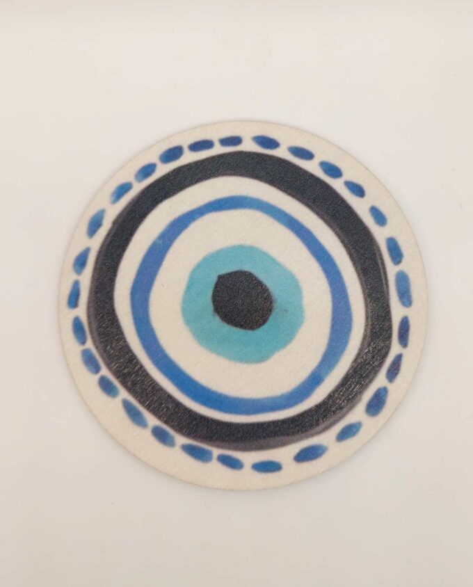 Coaster Wooden "Absurdum Evil Eye" Set 4 Pieces