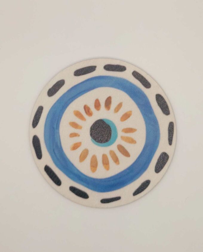 Coaster Wooden "Absurdum Evil Eye" Set 4 Pieces