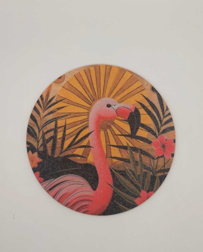 Coaster Wooden "Flamingos" Set 6 Pieces