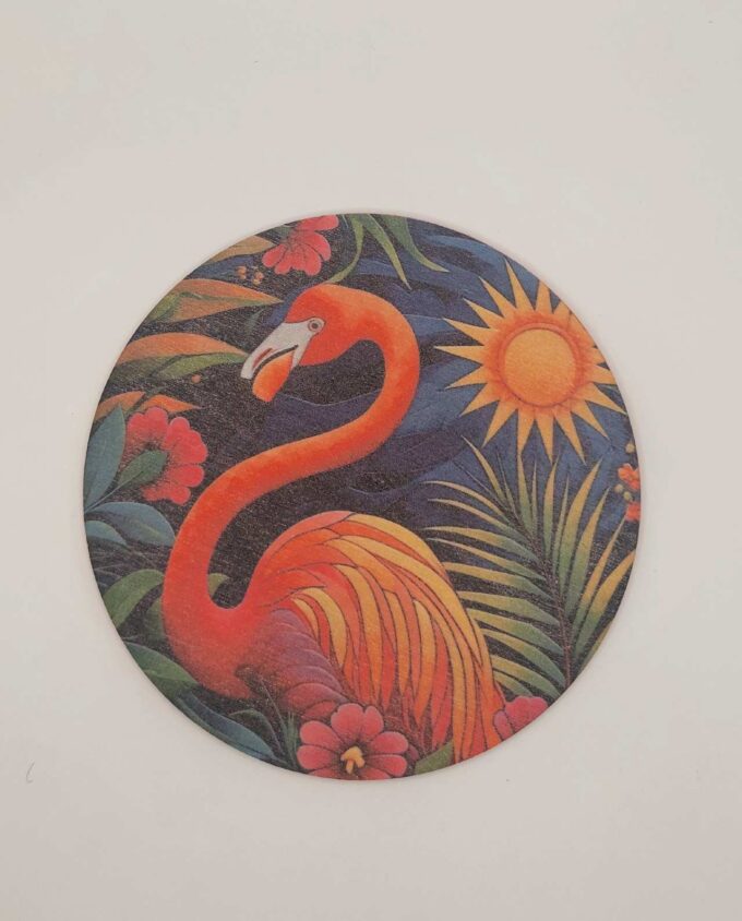 Coaster Wooden "Flamingos" Set 6 Pieces