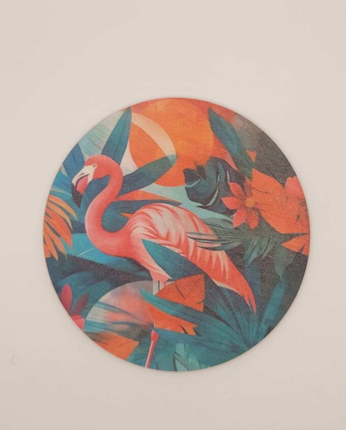 Coaster Wooden "Flamingos" Set 6 Pieces