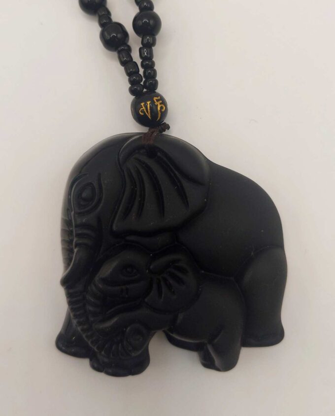 Necklace Black Elephants