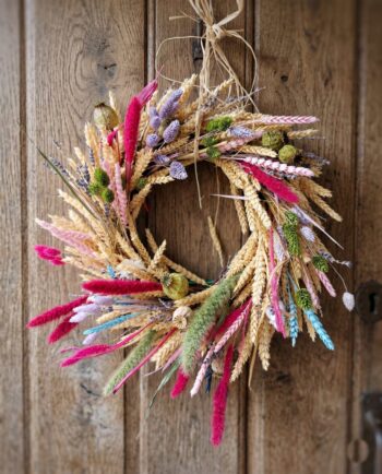 Wreath Dried Flowers Pink Tones Diameter 35 cm