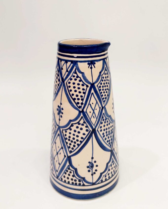 Vase Carafe Blue Beige Ceramic Height 25 cm