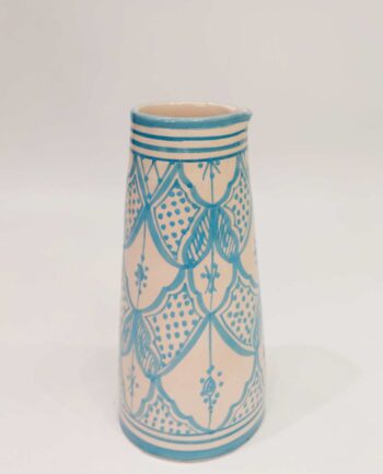 Vase Carafe Light Blue Beige Ceramic Height 25 cm