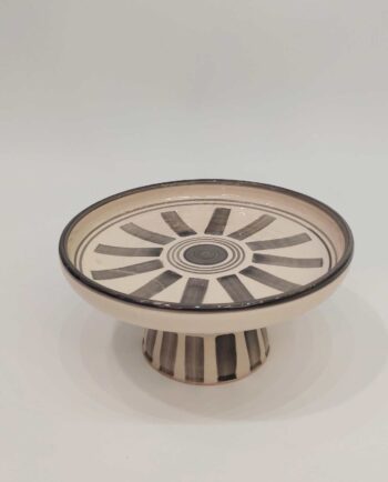 Ceramic Beige Black Cake Holder