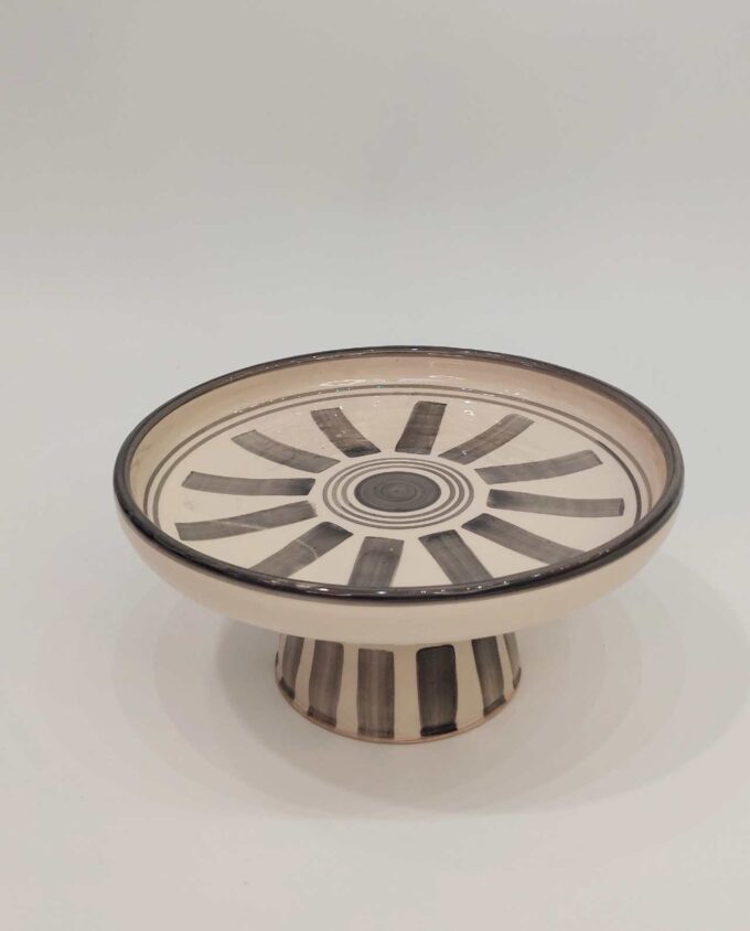 Ceramic Beige Black Cake Holder