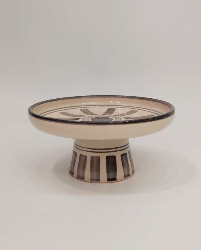 Ceramic Beige Black Cake Holder