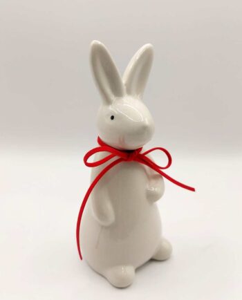 Ceramic Rabbit White Height 16 cm