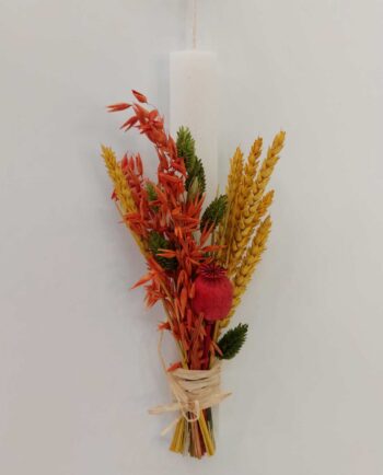 Easter Aromatic Candle Dried Flowers Multicolor