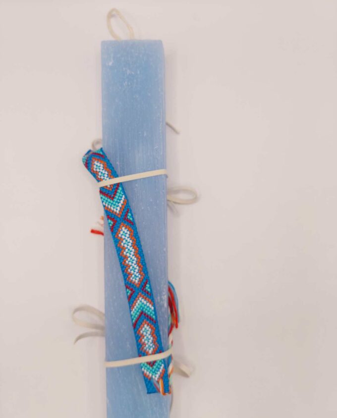 Easter Aromatic Candle Bracelet Blue Orange Patterns