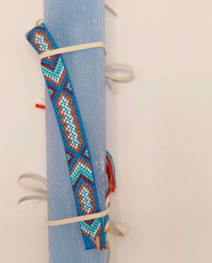 Easter Aromatic Candle Bracelet Blue Orange Patterns
