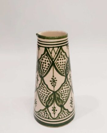 Vase Carafe Light Green Beige Ceramic Height 25 cm