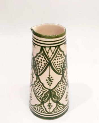 Vase Carafe Light Green Beige Ceramic Height 25 cm