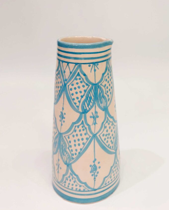 Vase Carafe Light Blue Beige Ceramic Height 25 cm