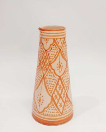 Vase Carafe Orange Beige Ceramic Height 25 cm