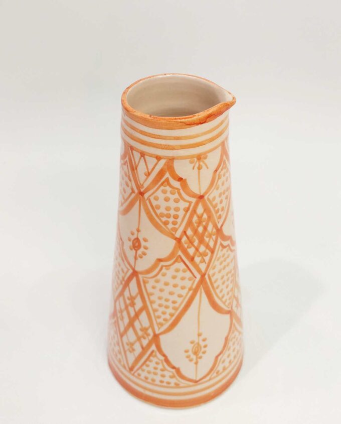 Vase Carafe Orange Beige Ceramic Height 25 cm