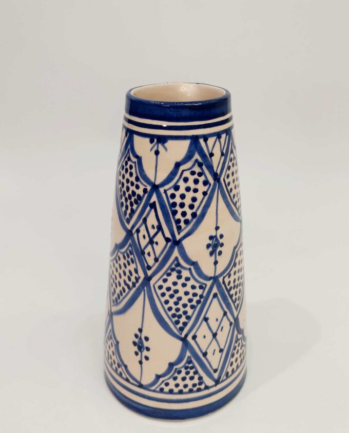 Vase Carafe Blue Beige Ceramic Height 25 cm