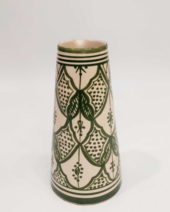 Vase Carafe Light Green Beige Ceramic Height 25 cm