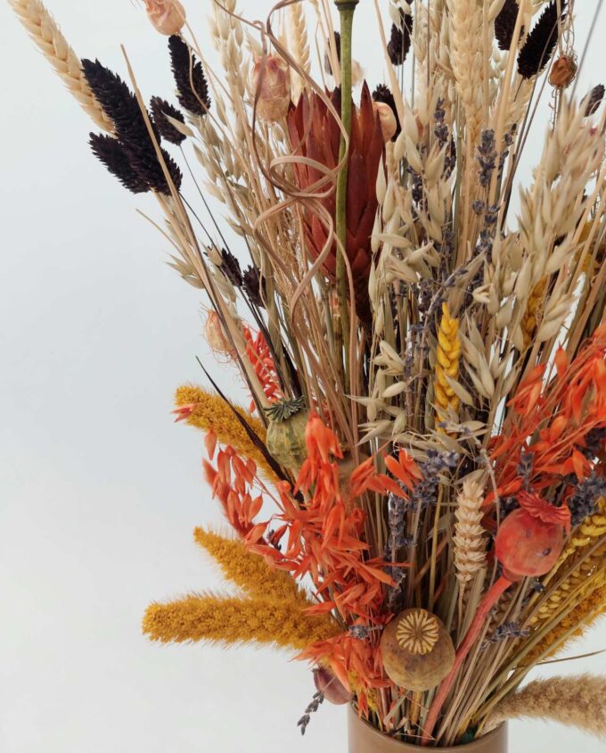 Dried Flowers Arrangement Yellow & Brown h. 60 cm